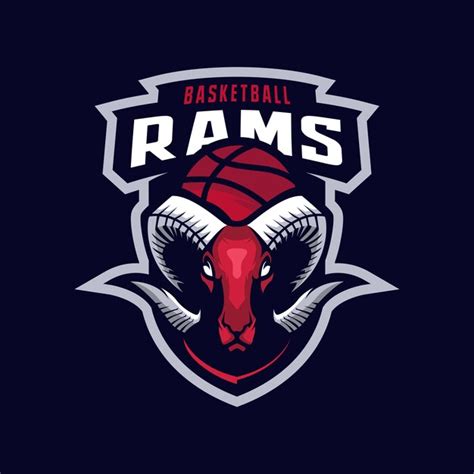 Logotipo De La Mascota Del Equipo De Baloncesto De Cabra Vector Premium