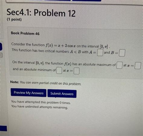 Consider The Function F X X 2cosx On The Interval