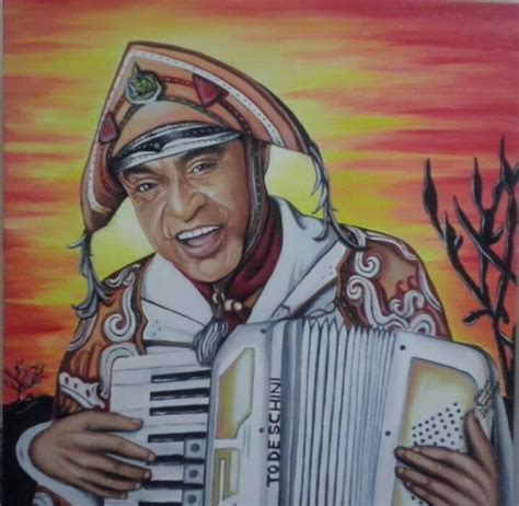 A Painting Of A Man Playing An Accordion