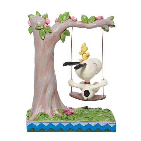 Jim Shore Peanuts Snoopy And Woodstock In Swing Figurine 8