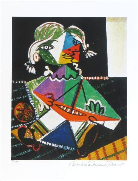 Pablo Picasso Maya With Boat Limited Edition Giclee Estate Signed 20x13 1982468646