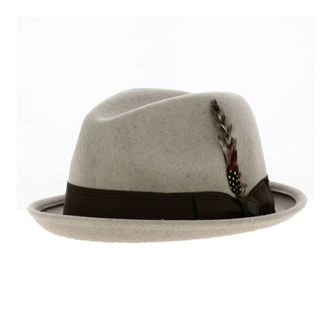 Chapeau Trilby Gain Feutre Laine Gris Souris Brixton Reference