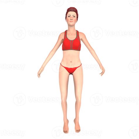 Bikini Rouge Fille 3d Illustration 10879405 PNG