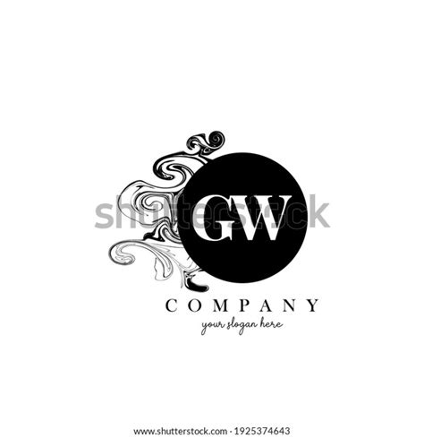 Gw Initial Letter Logo Design Ink Stock Vector Royalty Free