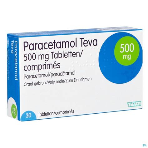 PARACETAMOL COMPRIMES 30 X 500 MG TEVA Maux de tête Migraines