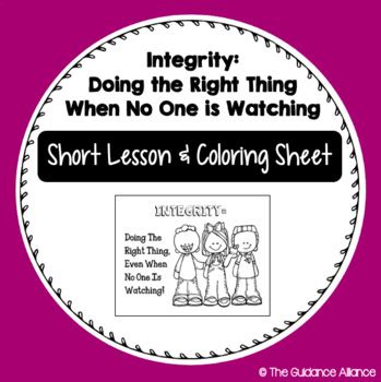 FREEBIE on Integrity - Short Lesson and Coloring Sheet (1st - 4th)