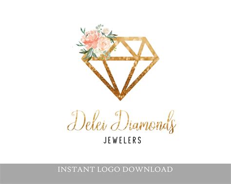 Logotipo de joyería logotipo de diamantes logotipo floral Etsy México