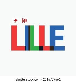 Lille Vector Rgb Overlapping Letters Typography Stock Vector Royalty