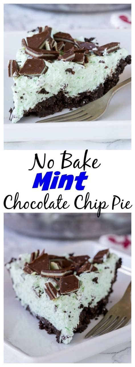 No Bake Mint Chocolate Chip Pie Dinners Dishes And Desserts