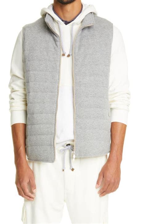 Buy Brunello Cucinelli Cashmere Down Puffer Vest Grey At 40 Off