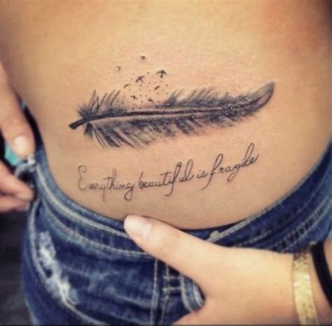 37 Classy Feather Tattoos For Waist