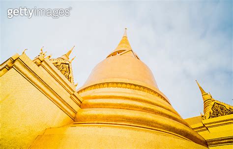 Golden Stupa Of Temple Of The Emerald Buddha Grand Palace Bangkok