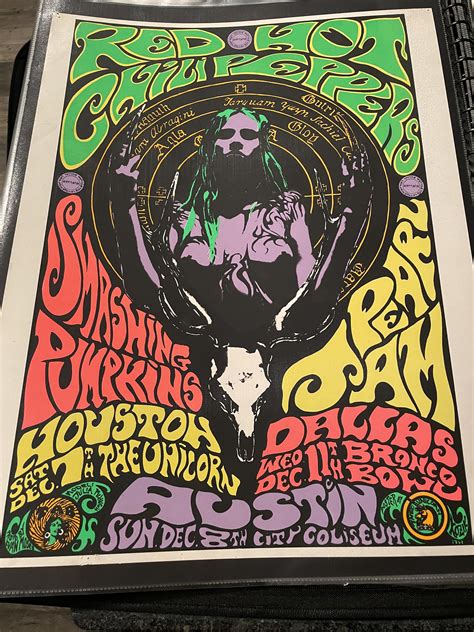 Gig Poster Red Hot Chili Peppers Smashing Pumpkins Pearl Jam