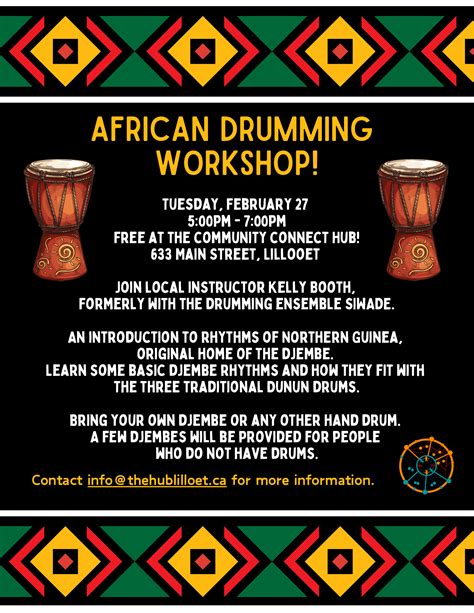 African Drumming Workshop February 2024 The Lillooet HUB