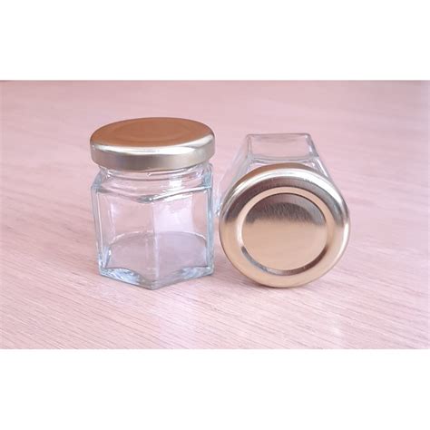 Pcs Ml Hexagon Glass Jar Bottle Botol Kaca Honey Jar