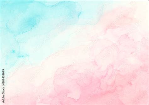 Blue And Pink Watercolor Background Soft Abstract Texture For Wedding Invitation Stock