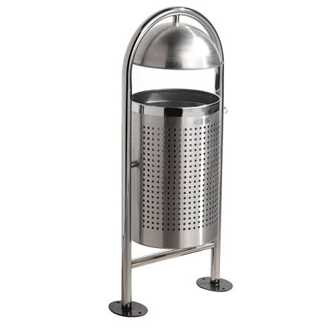 Swing Type Silver Pole Mounted Stainless Steel Dustbin Material Grade