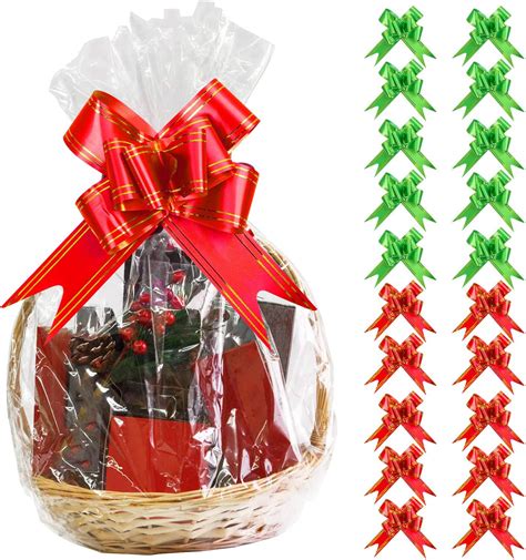 Aneco 20 Pack Large Clear Cellophane Wrap Christmas Clear