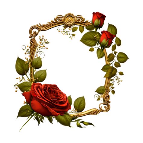 Beautiful Colorful Red Rose Flower Frame 21776211 Png