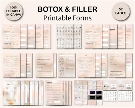 Printable Botox Charting Sheet