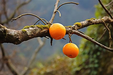 Fondo Una Fruta Naranja Que Crece En Una Rama De Rbol Fondo Oto O