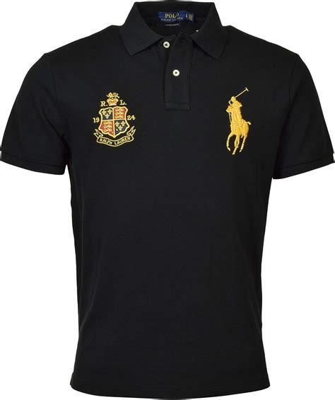 Polo Ralph Lauren Men S Big Pony Mesh Custom Slim Fit Polo Shirt Black