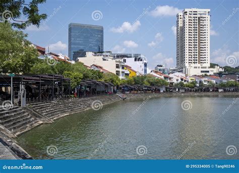 Bars And Restaurants Along Historic Boat Quay Singapore Editorial