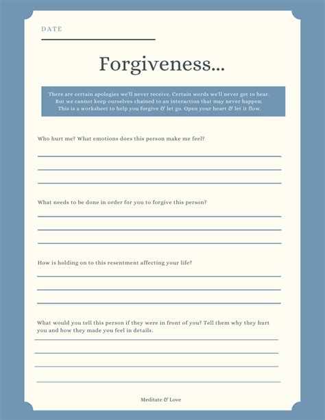 Printable Forgiveness Activities For Kids