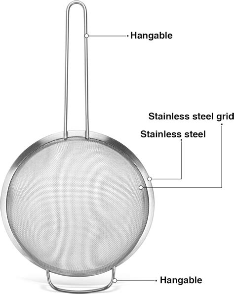 Fissman Stainless Steel Tea Strainer Fine Mesh Sieve Strainer Stainless