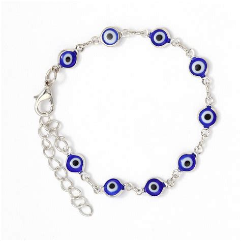 Bracelet Mauvais Oeil Bleu Turc Argent Esoterique Paris