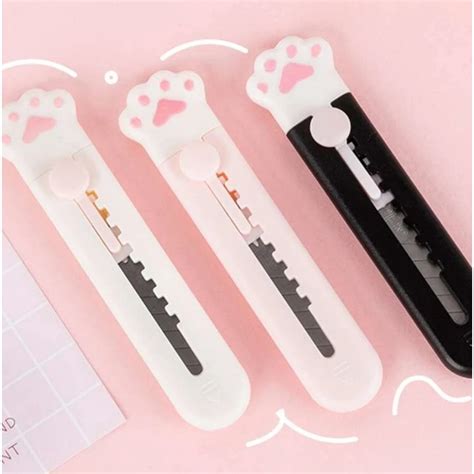 Mini Estilete Fofo Patinha Gato Kawaii Papelaria Criativa Shopee Brasil