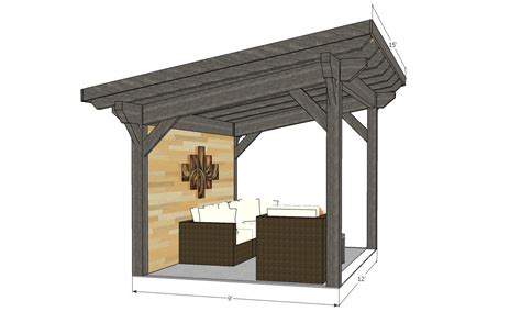 12x9 Sloped PergolaAngle Frame 66 Side