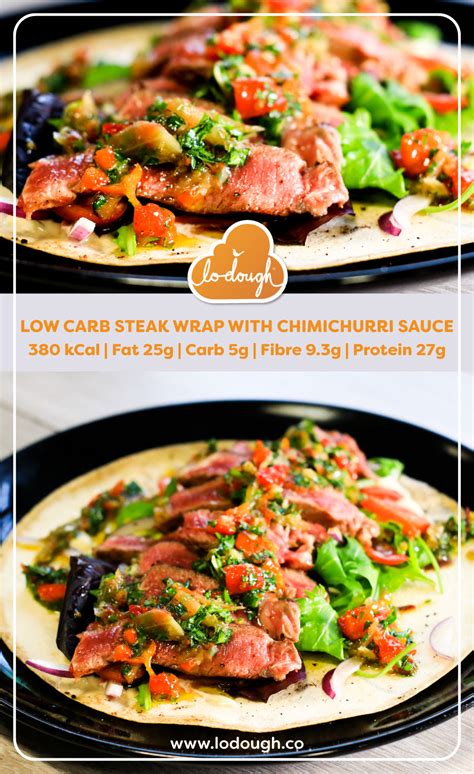 Low Carb Steak Wrap With Chimichurri Sauce Lo Dough