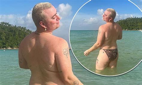 Sam Smith Frolicks In The Sea Wearing Skimpy Leopard Print Bikini