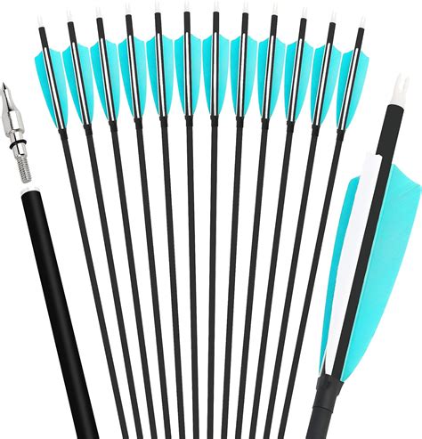 ZSHJGJR 30 Inch Archery Carbon Arrows Hunting Arrows With 4 Turkey