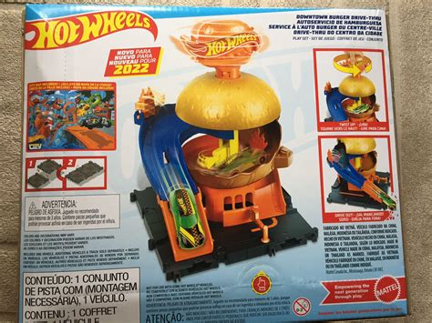 Mattel Hotwheels City Track Downtown Burger Drive Thru Play Set W Fast