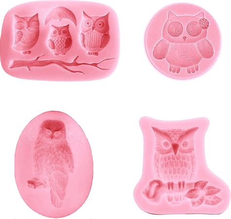 Mwjc Pi Ces Moule En Silicone Hibou En G Teau Chocolat Argile