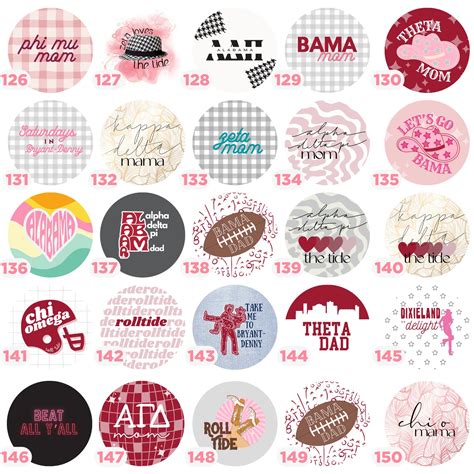 3 Game Day Buttons Sorority Pins College Football Tailgate Button Mom