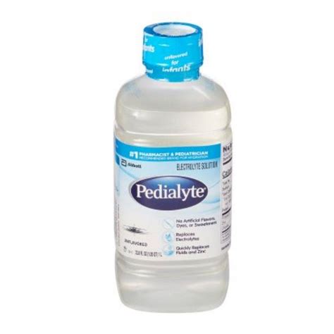 Pedialyte Oral Electrolyte Solution Unflavored 33.8oz Bottle Case/8