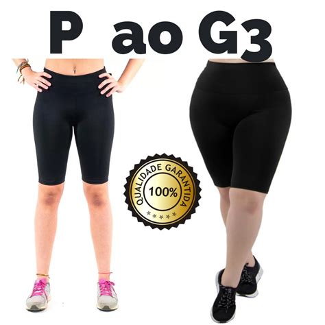 Bermuda Legging Feminina C S Alto Suplex Do P Ao G Plus Size Shorts