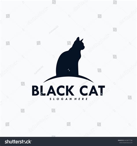 Black Cat Logo Design Vector Stock Vector Royalty Free 2023877738