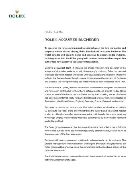 Rolex Buys Bucherer The Statement From Rolex In Full