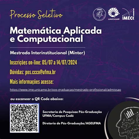 Ufma E Unicamp Abrem Edital Para Mestrado Em Matem Tica Aplicada E