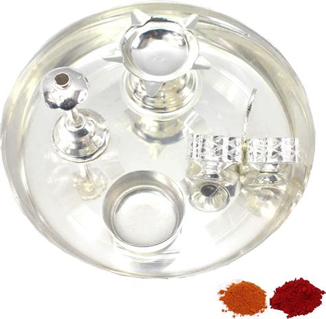 Buy Nobility Silver Plated Pooja Thali Set Inch Classic Occasional