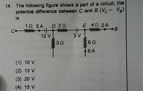 The Potential Difference Between A And B In The Following Figure Is