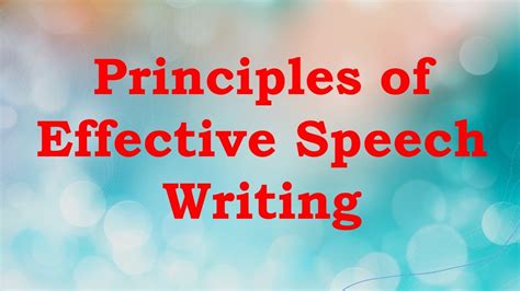 Principles Of Effective Speech Writing Youtube