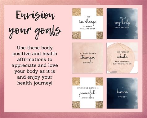 Vision Board Health Affirmation Cards Goal Cards Vision Board