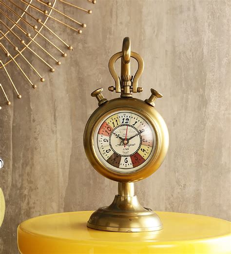 Buy Golden Metallic Dial Hanging Table Clock At 16 Off By Exim Decor