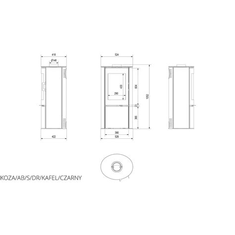 Печь Kratki KOZA AB S DR KAFEL CZARNY купить в Киеве KamiNova