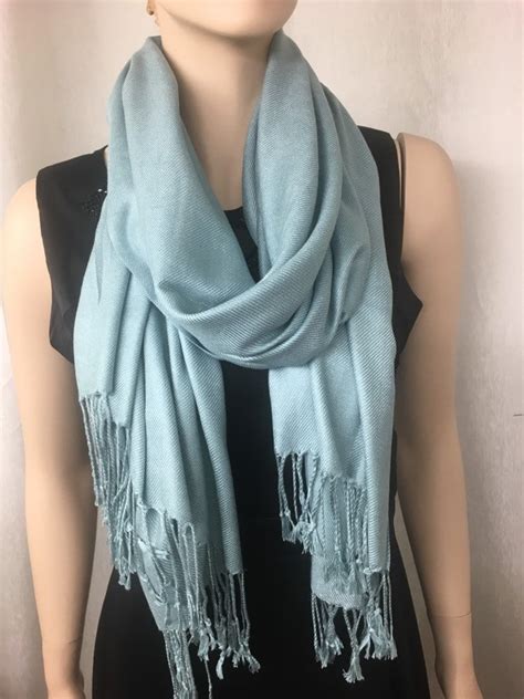 Light Blue Mint Green Seafoam Pashmina Scarf Shawl Etsy